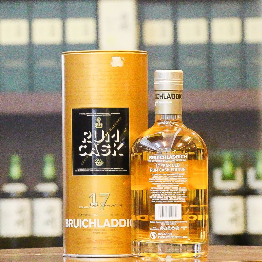 This experimental Bruichladdich was matured in American Oak barrels for about 15 years and then finished in Caribbean Rum Casks (from Guyanan distilleries Enmore and Uitvlugt) for about 2 years. Released in Oct 2011. Colour: Pale Gold despite the 17 years. Nose: Very different than normal with extensive tropical fruits layered on top of cereals/malt Palate: Rich texture in the mouth with a very subtle balance between the wood and the spirit with some sweet rum notes Finish: Barley and cereal notes are back.