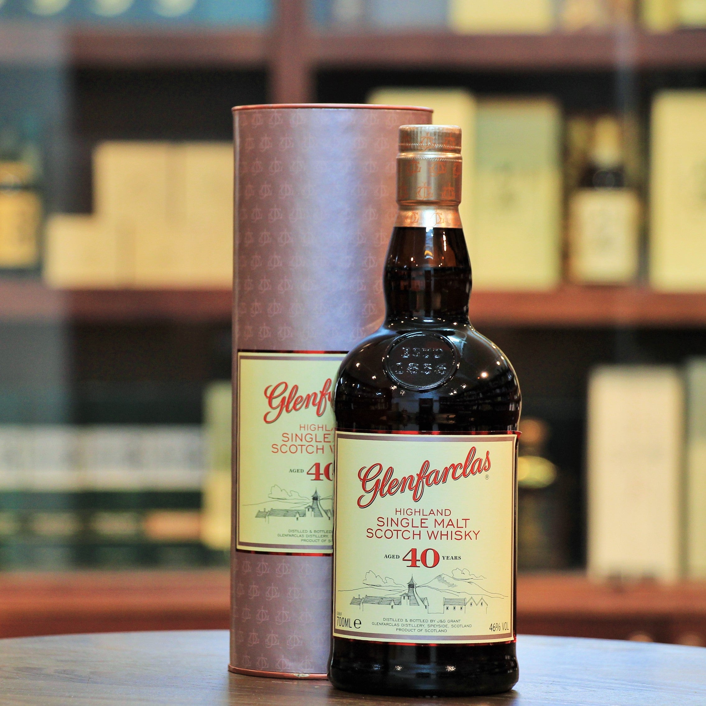 Glenfarclas 40 Years Single Malt Whisky, Different than the "Warehouse Version", this is an older bottling at a higher ABV of 46% vs 43%. Still rich in fruits and wonderfully aged for 40 years in Sherry Casks. Malt Maniacs Awards 2010 Gold Medal and rated 91 points by Whiskyfun.