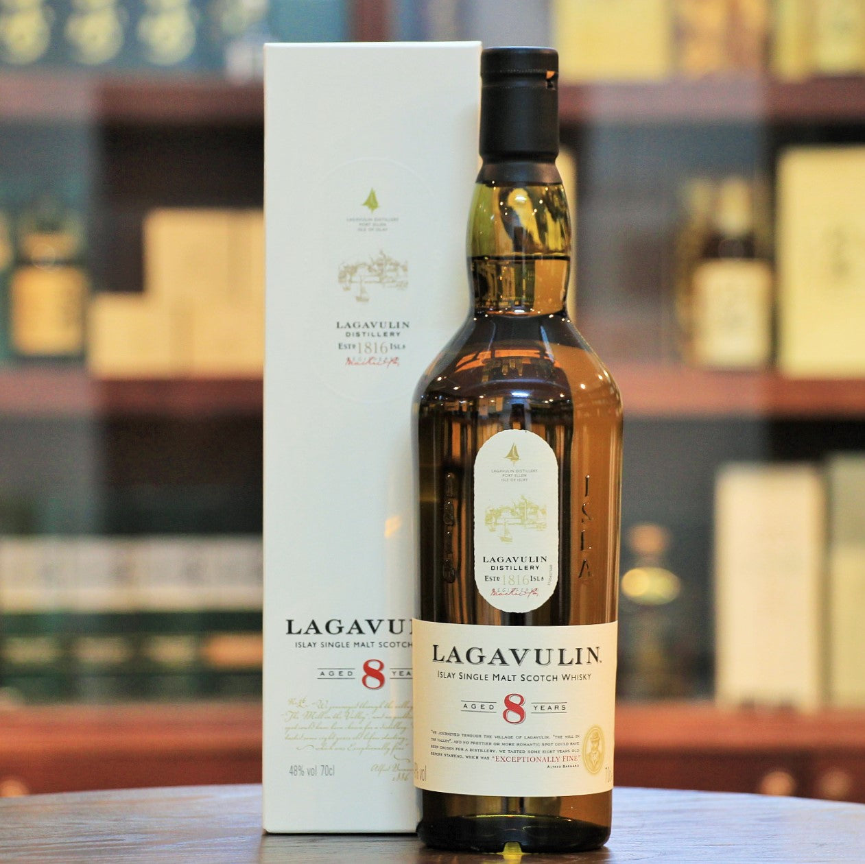 Lagavulin Single Malt Whisky 8 Years Old, Originally released as a part of the 200th Anniversary in 2016, this 8 Years Old has now become a part of the permanent core releases.