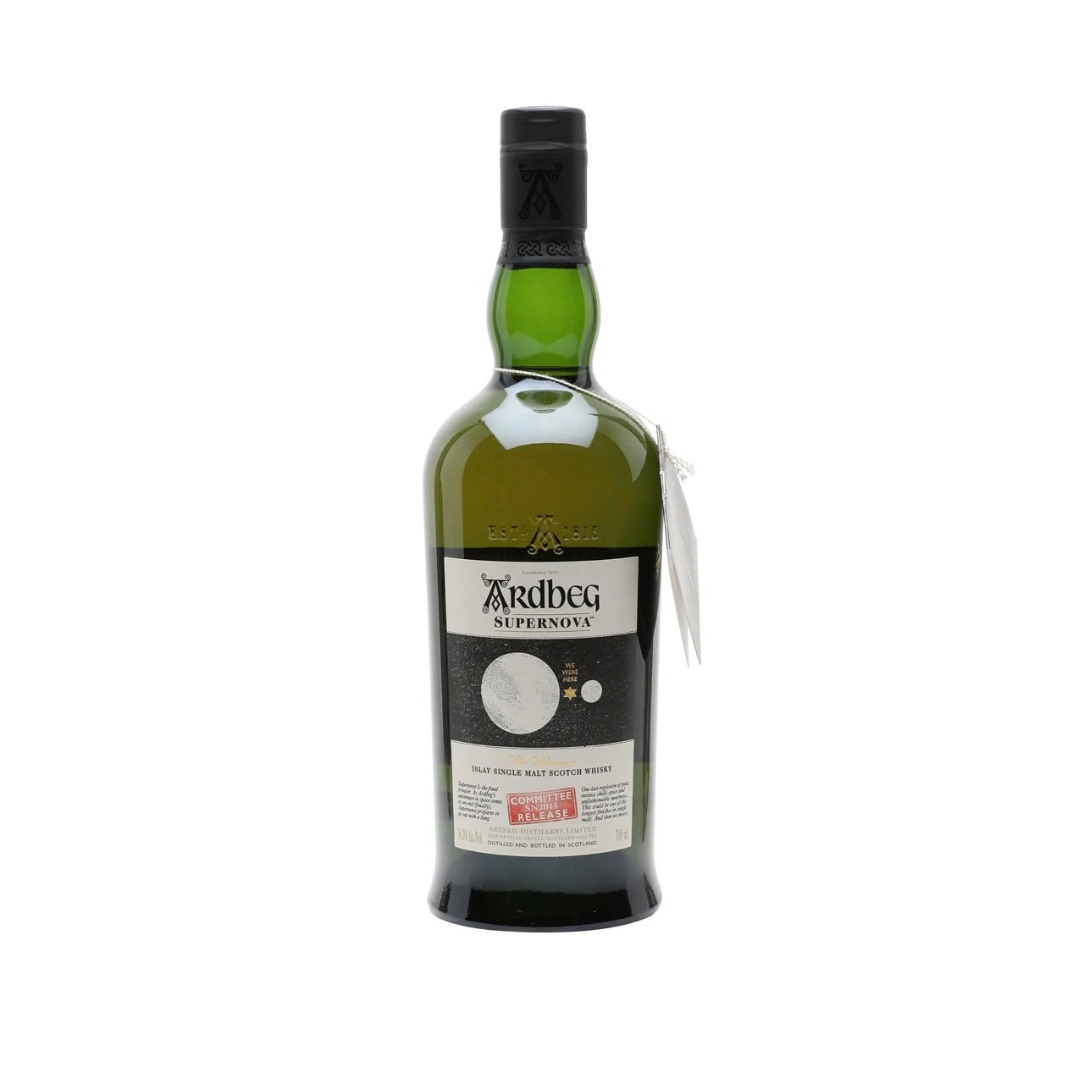 Ardbeg has been studying the effect of maturing spirit in space. To celebrate the conclusion of Ardbeg’s experiment in space, this release of the heavily peated Supernova (100 ppm vs the usual 50 ppm), this is one of the most heavily-peated whiskies from Ardbeg.


Rated at 89+ across 500+ ratings on Whisky Base
No box is available. Now selling at Mizunara The Shop in Hong Kong