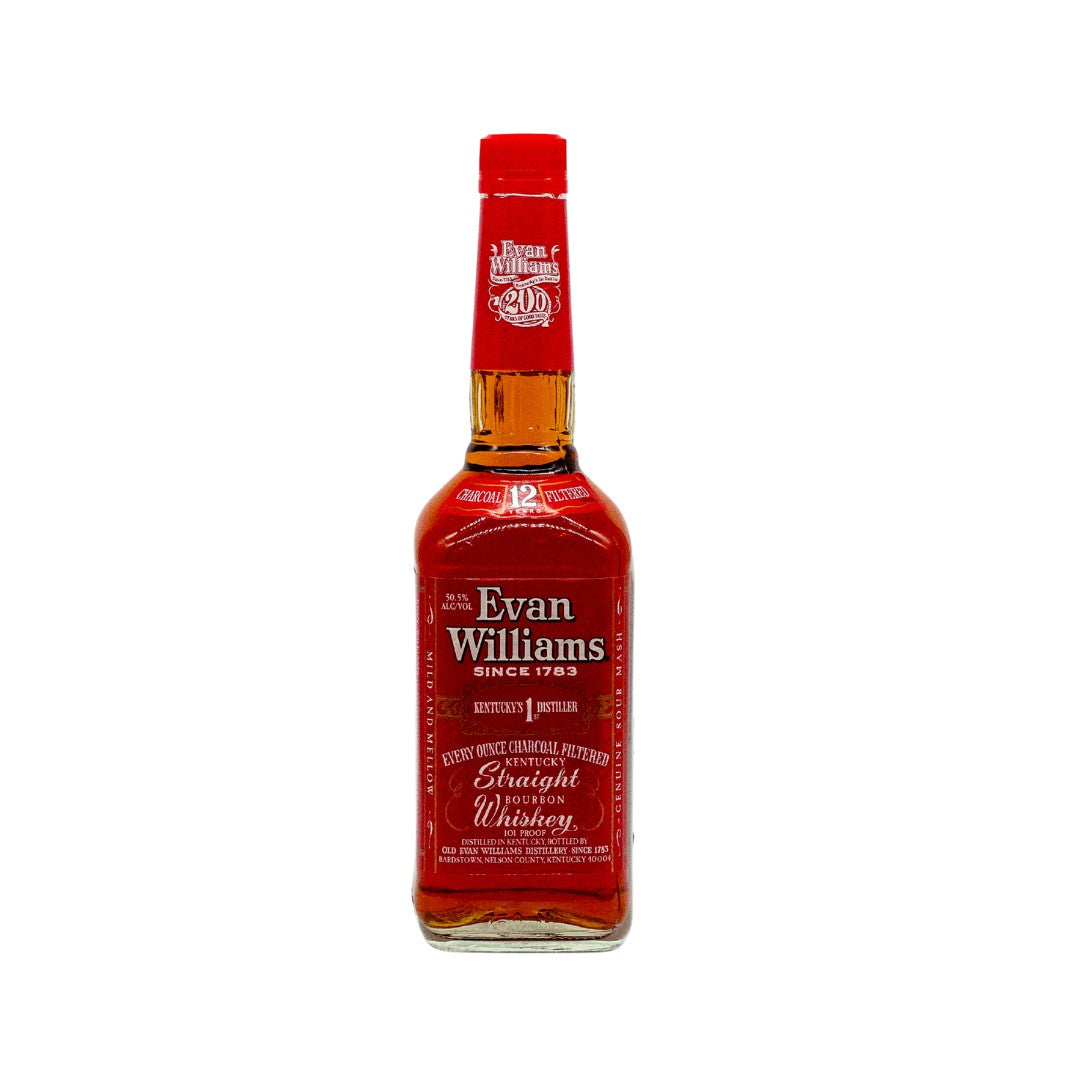 Evan Williams 12 Years Old Kentucky Straight Bourbon from Heaven Hill, produced at the Old Evan Williams Distillery in Bardstown. It is a 101‑proof bourbon originally released exclusively for the Japanese market and now widely regarded as a highly sought‑after whiskey, prized for its age‑stated richness, smooth yet complex profile.