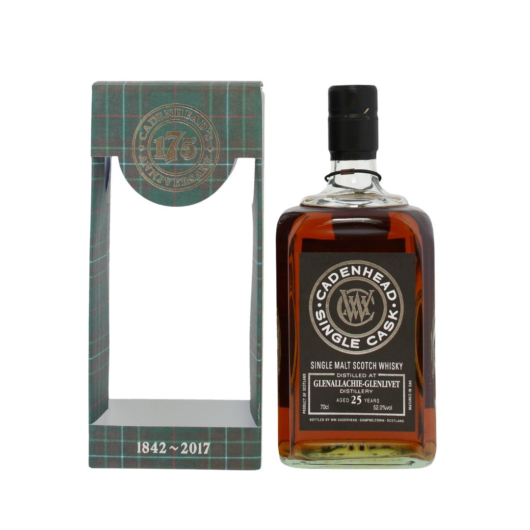 This GlenAllachie 1992 Cadenhead's 25-Year-Old is a single-cask single malt Scotch whisky distilled in the Speyside Distillery, matured in a Bourbon Hogshead and bottled at natural cask strength. 240 Bottles were released in 2017.

Nose:&nbsp;Very sweet, rich toffee, popcorn kernels and salted caramel Palate:&nbsp;hints of hickory smoke and jerky chicken. Aniseed is then present in the background. Finish:&nbsp;Quite a malty finish then liquorice and burnt sugar come through