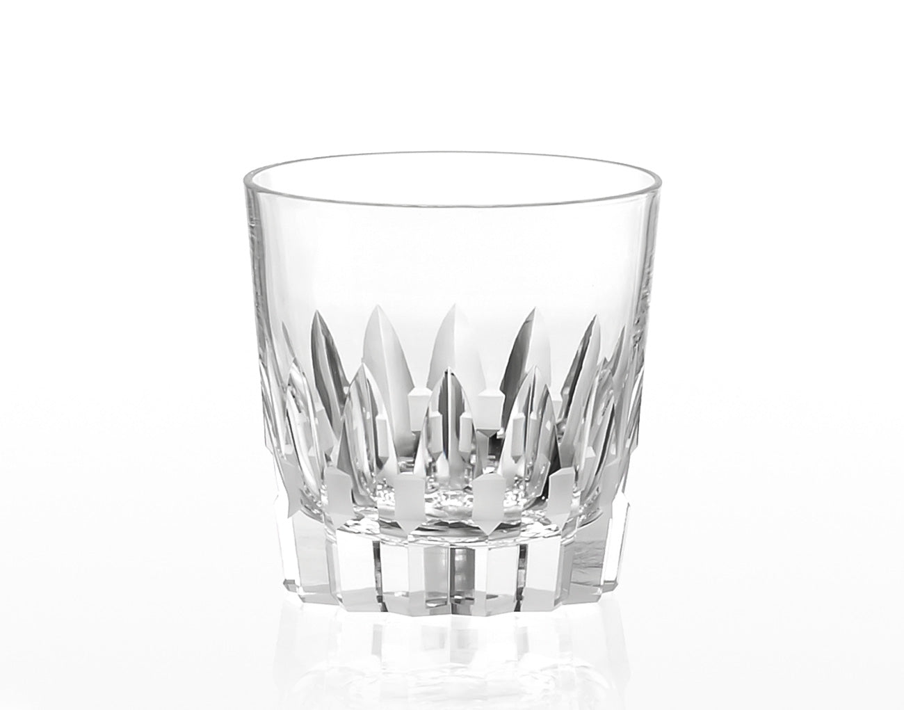 Kagami Crystal Whisky Rock Glass Model T394-312 – handcrafted Japanese lead-free crystal old fashioned glass with traditional cut pattern, made in Japan, 日本製 | 鏡水晶威士忌岩石杯 T394-312型 日本製 手工切割水晶玻璃