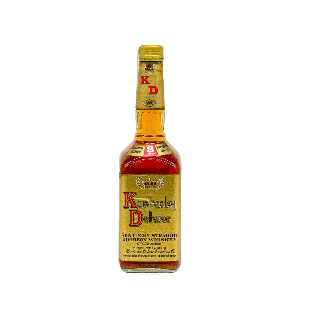 Kentucky Deluxe 8 Year Old 86 Proof Straight Bourbon Whiskey is a vintage expression, bottled at 86 proof (43% ABV). While modern Kentucky Deluxe is primarily known as a budget‑friendly blended whiskey, this 8‑year‑old straight bourbon is a rarer “dusty” release, often dating back to the late 1980s or earlier.

This aged version is distinct from the contemporary, lower‑proof blended whiskey now sold under the same brand name. It was produced and bottled by Heaven Hill Brands (under various distillery names 