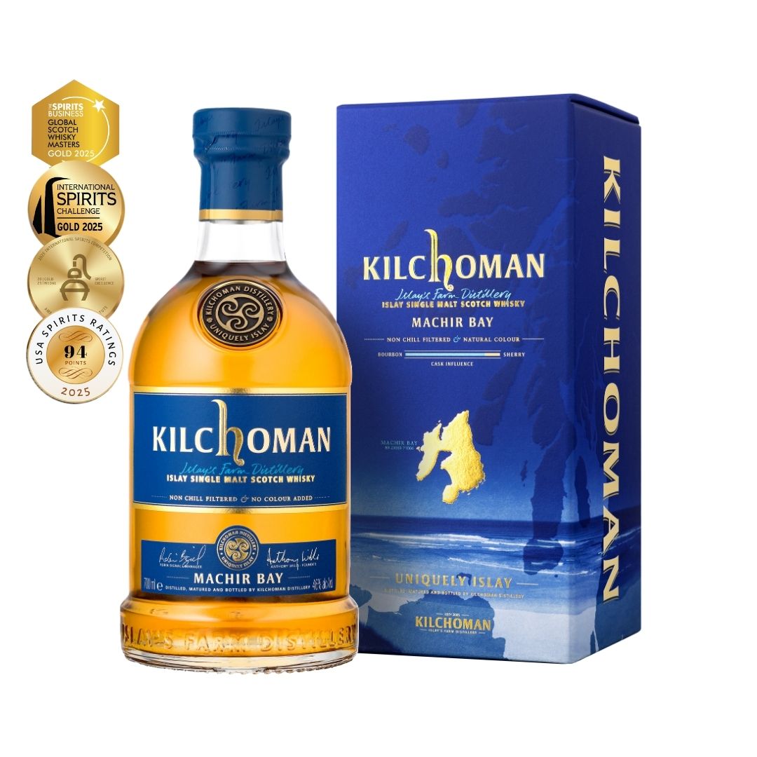 Flagship of Kilchoman. Predominantly matured in ex-Bourbon Barrels (with about 10% Oloroso Sherry Butt). IWSC 2024 Silver and IWSC 2012 Gold. Spirits Business Awards 2024 Gold. Best Islay Single Malt IWC 2016, Scored 98 Points and awarded "Gold Outstanding" in IWSC 2022.