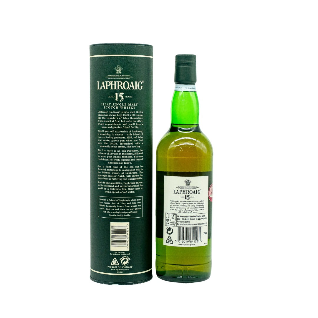 Laphroaig 15 Years Old Scotch Single Malt Whisky (1990s Bottling Post Warrant)