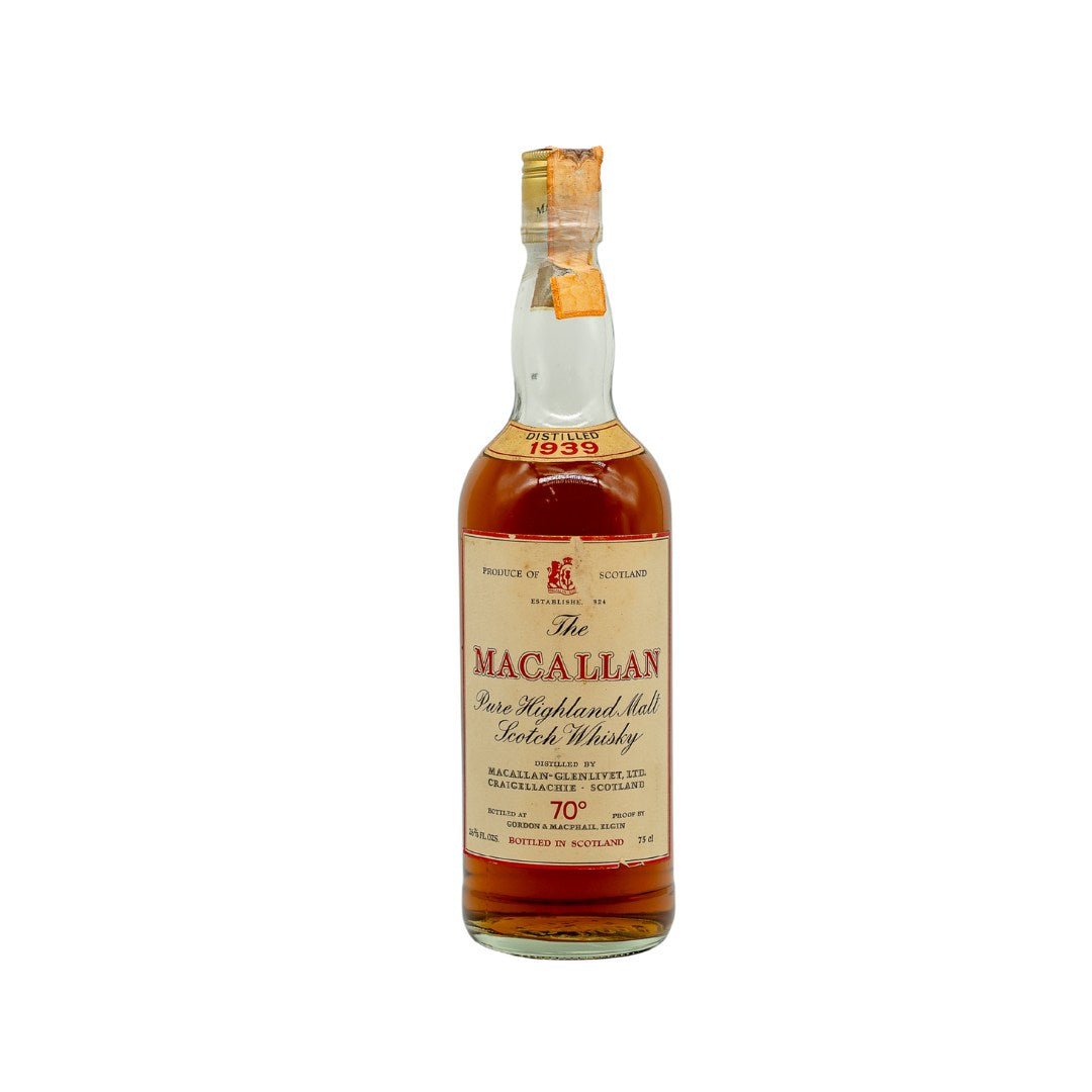 A Rare &amp; Vintage Macallan-Glenlivet distilled in 1939 and bottled by Gordon &amp; MacPhail.&nbsp;An incredible and&nbsp;rare pre-war Macallan likely to have been bottled in the mid to late 1970s.&nbsp;As a key ingredient for many blends through most of the 20th century, Macallan had licensed its bottling to&nbsp;Campbell, Hope &amp; King and Gordon &amp; MacPhail in the 1960s and 1970s and which continue to be some of the most collectible bottlings.&nbsp;G&amp;M is known to have been a regular buyer of 
