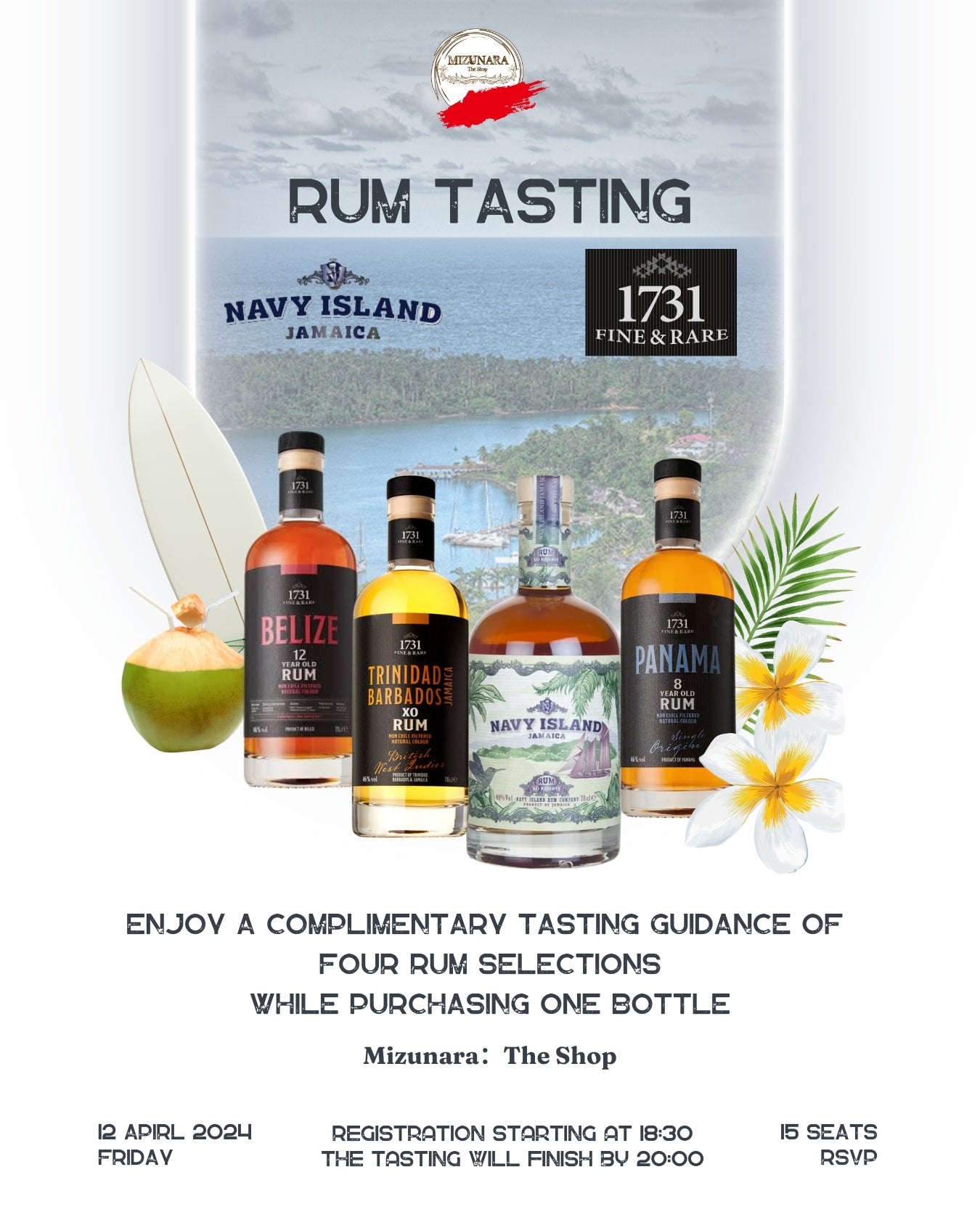 Discover RUM from Navy Island and 1731 Fine & Rare Rum - 12 April (Buy any bottle to participate the tasting event)