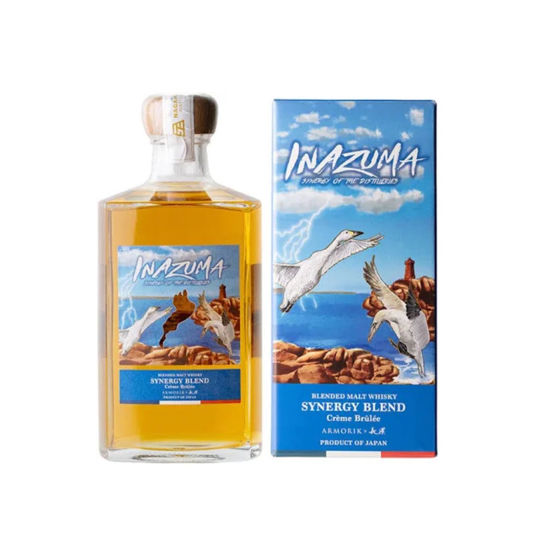 Nagahama Distillery in Japan and ARMORIK in France collaborated, ARMORIK provided a non-peated whisky made from organic barley, while Nagahama contributed several casks of peated whisky. Using the same whiskies, Nagahama's Master Blender, Yusuke Yaku, and ARMORIK's brand ambassador, Paul Klock, each blended their whiskies in different proportions to create distinctly different flavors. Both blends are limited to 1000 bottles each. This is the ARMORIK version of the Blend. The Nagahama version of the blend c