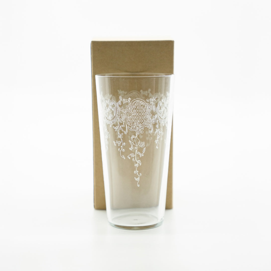 SOKICHI Thin Blown Ivy Panto Cut Tumbler Drinking Glass (Made in Japan) 12Oz