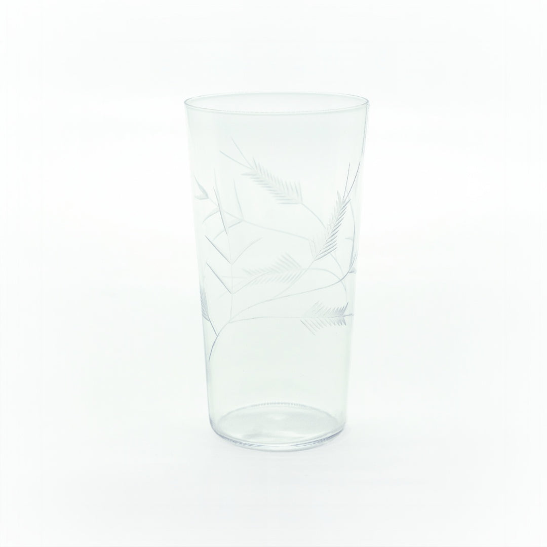 SOKICHI Thin Blown Fern Pattern Cut Tumbler Drinking Glass (Made in Japan) 12Oz