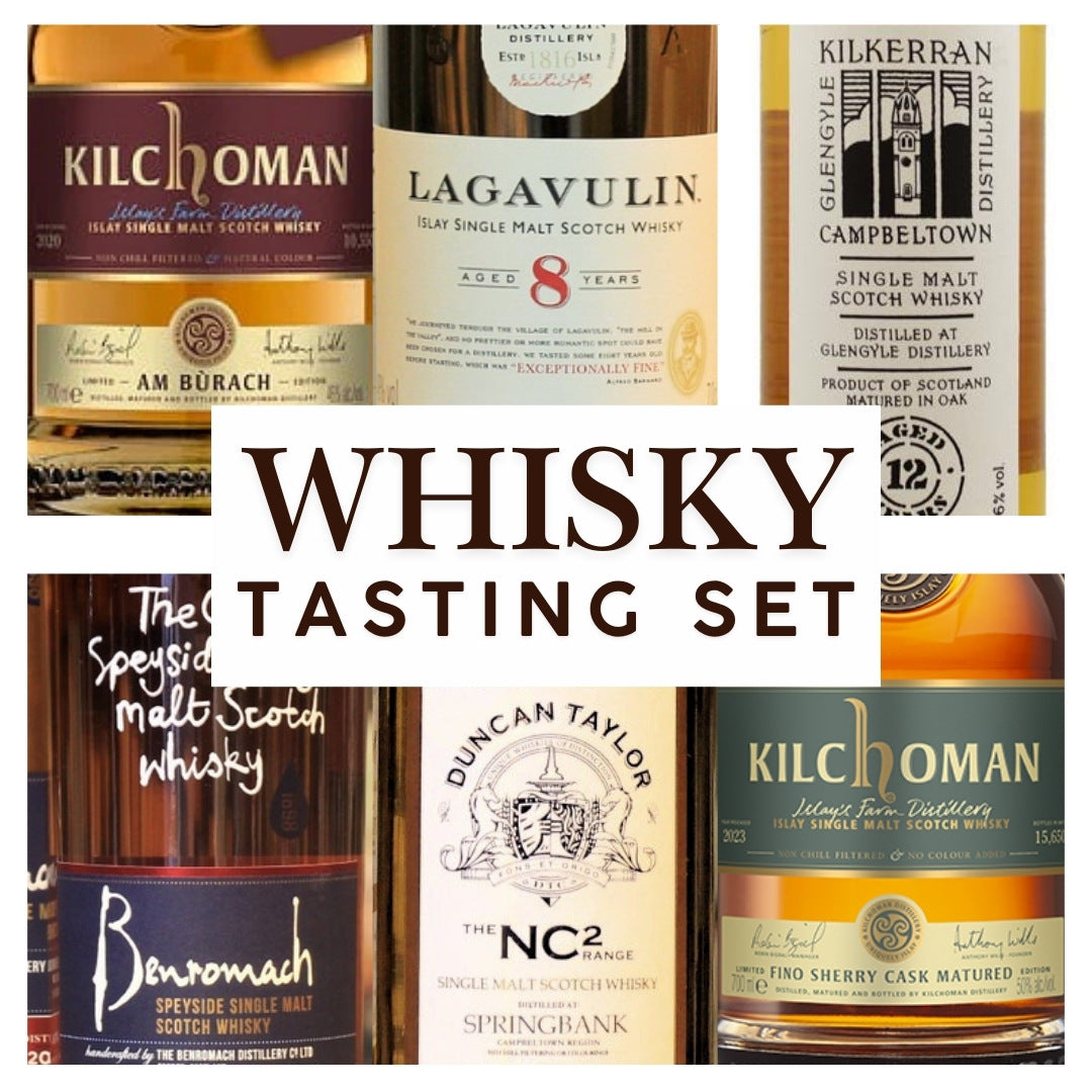 Explore a curated set of six 30 ml samples featuring premium Scotch whiskies, each representing a distinct Scottish region. Discover the diverse cask finishes and rich flavor profiles, ranging from fruity and nutty to smoky and peaty. Ideal for whisky enthusiasts seeking a unique and insightful tasting experience.