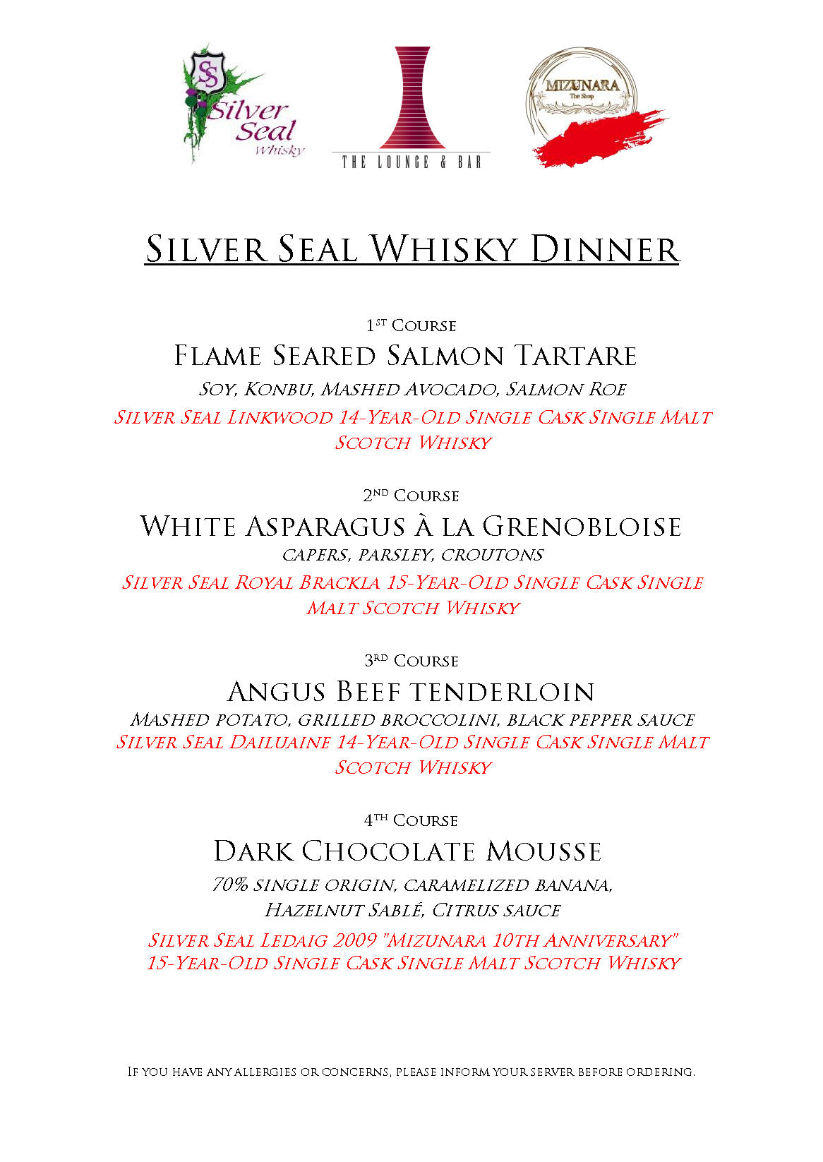 Exclusive Silver Seal 4-Course Whisky Pairing Dinner with Mr. Massimo Righi at The Ritz Carton on 15 May