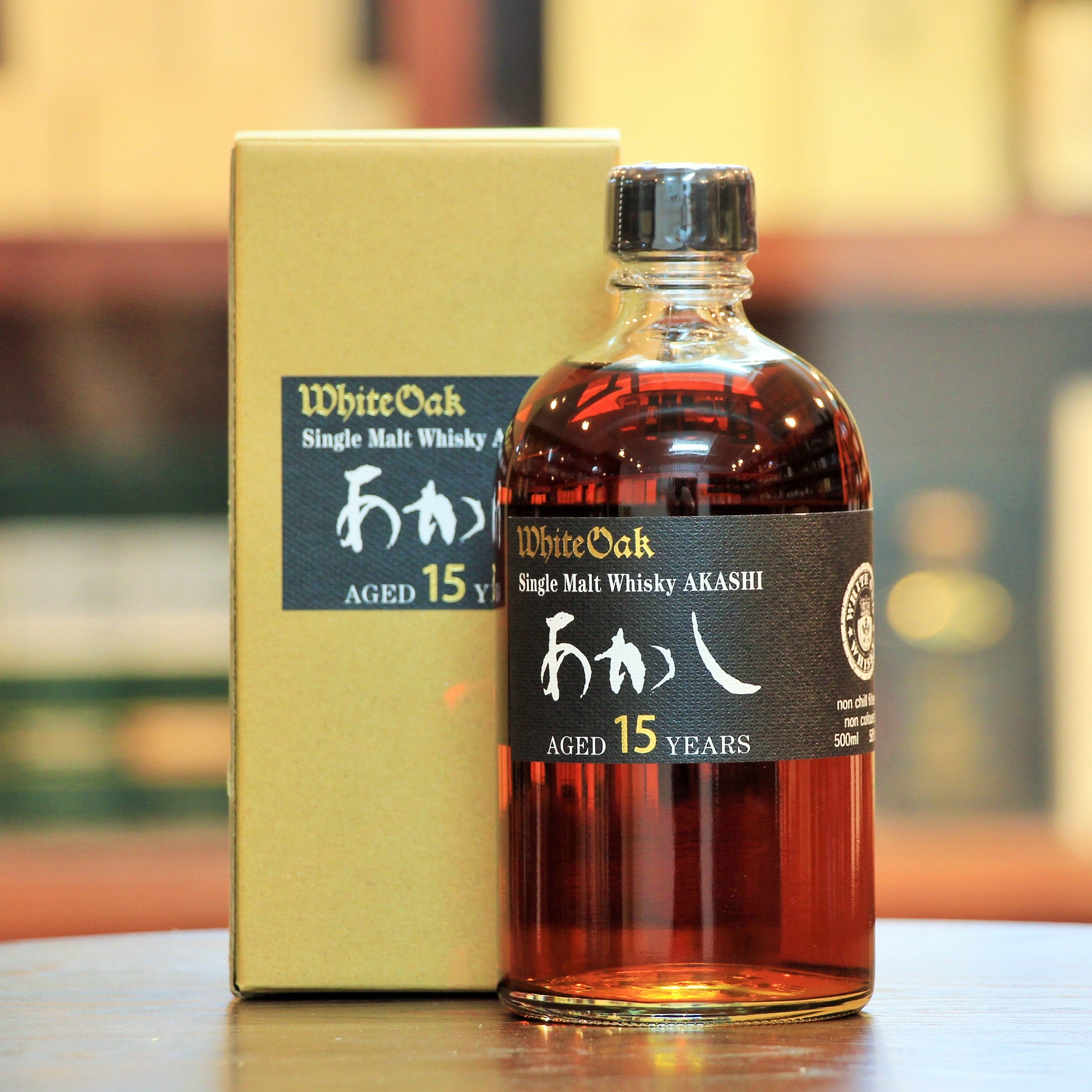 Akashi Single Malt Whiskey, Matured for 12.5 years in a Spanish Oak (ex-Sherry) and 2.5 years in Japanese Konara Cask, the oldest & one of the rarest Akashi in the market. Limited to 795 bottles.