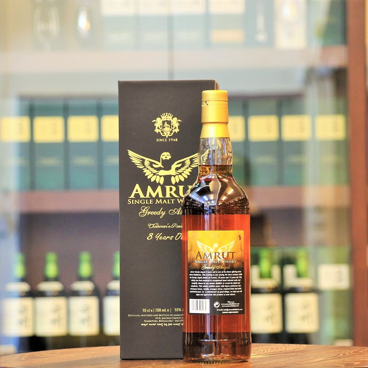 Released to celebrate Amrut Distillery Chairman, Mr. Neel Jagdale's 60th birthday, only 1350 bottles were released in 2017. This was the oldest age statement at the time of its released and is part of the Greedy Angel's Series of bottlings (including a10 year and 12 year old release).
