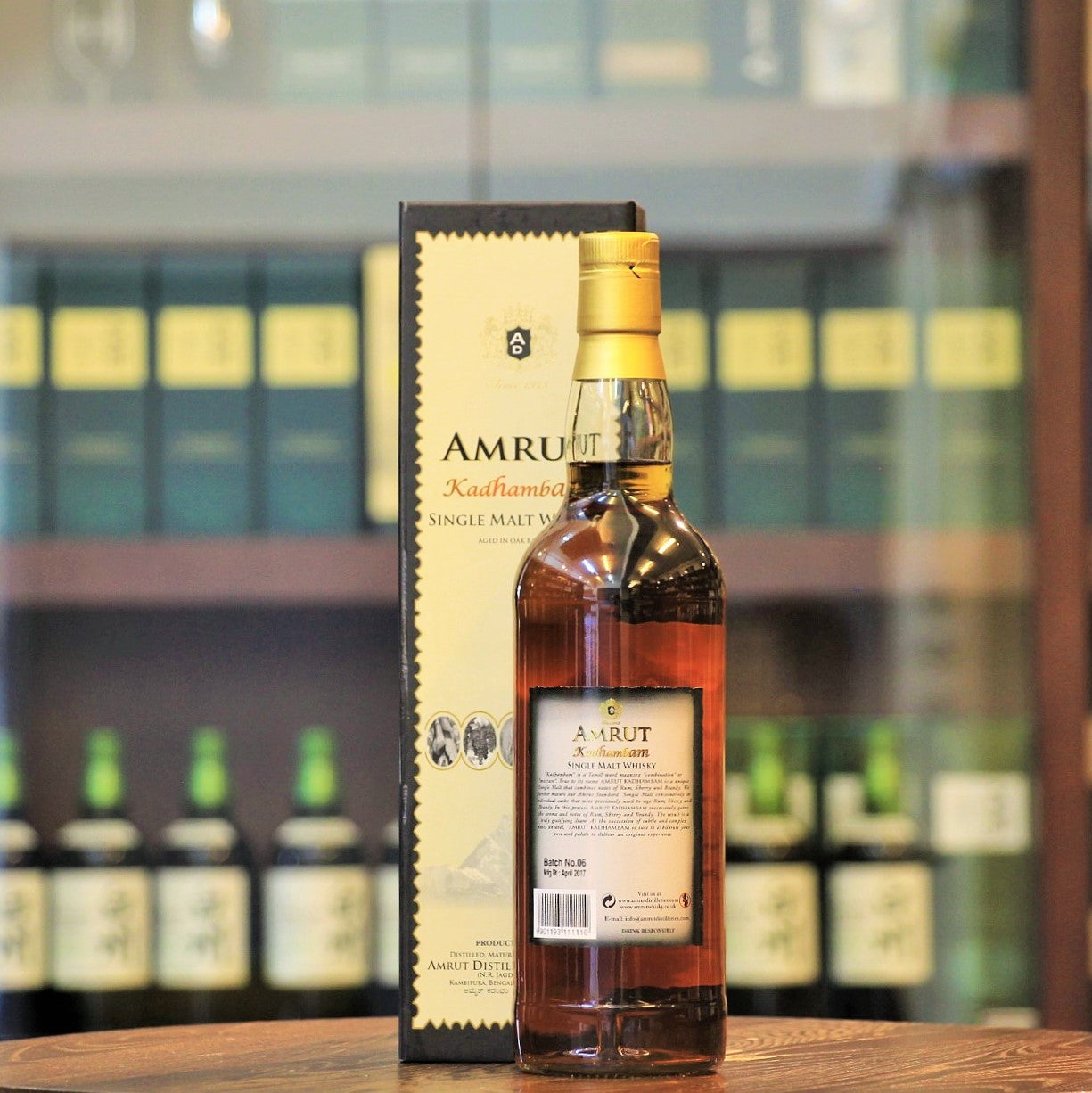 'Kadhambam' means "combination" or "mixture" in the Tamil language. Living up to its name, Amrut Kadhambam was matured in three different cask types - Rum, Sherry, and Brandy, which gives it the aroma and notes of these three barrels. Nose: Rich and floral, honeyed, nutty, new oak, vanilla, tropical fruity aromas Palate: Candied fruits, subtle oak with a light dusting of peat and integrated spice Finish: Warm and complex with a dry and long finish (Tasting Notes from the distillery). 