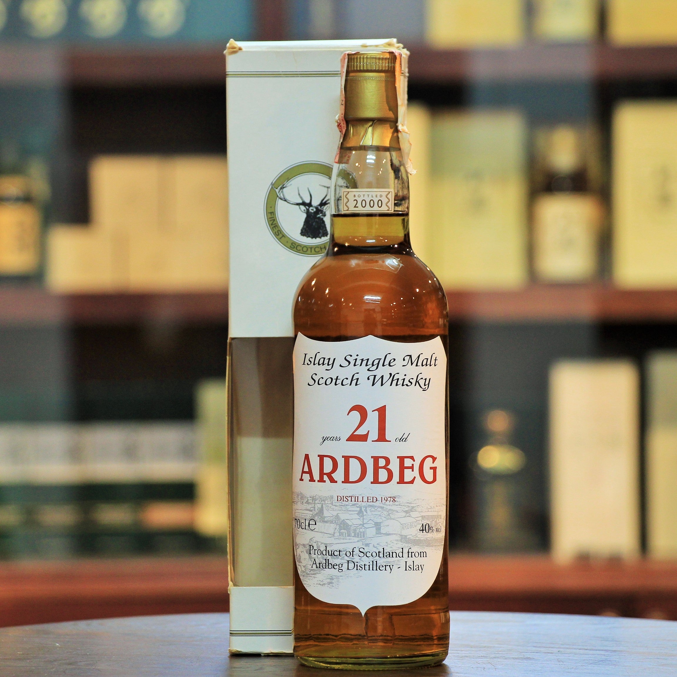 ardbeg 21 islayDistilled in 1978. Bottled in 2000. Rare & Collectible bottling by Gordon & MacPhail under the crest label of Sestante Import. Rated 90+ on Whiskybase. single malt scotch whisky, 