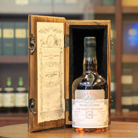 A rare and vintage bottle from Glen Grant Distillery distilled in 1975, matured in a Refill Hogshead, then finished in a Brandy Cask and bottled in 2011 by Douglas Laing for their Old & Rare - The Platinum Selection series. Only 302 bottles were released at natural cask strength.