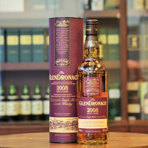 A 2008 Vintage special bottling from the GlenDronach distillery, matured for 11 years in Pedro Ximenez Sherry casks from Spain and selected by Rachel Barrie for the Professional Danish Retailers. 