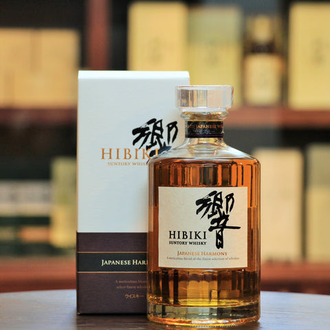 Hibiki Japanese Harmony Japanese Blended Whisky, A harmonious blend of Japanese malt and grain whiskies from Yamazaki, Hakushu and Chita presented in the traditional Hibiki 24 faceted bottle.