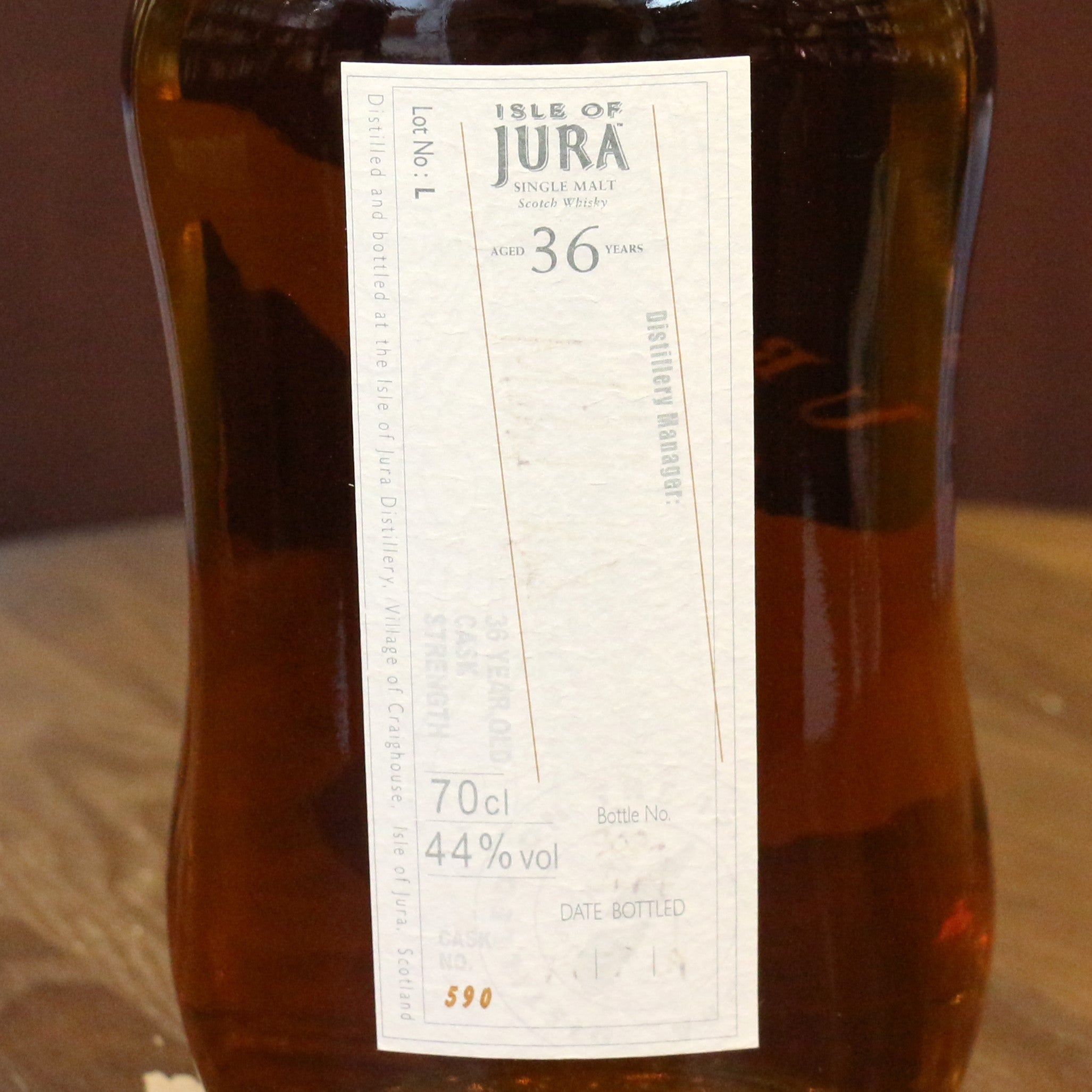 Jura 1965 36 Years Old Cask #590 Single Malt Scotch Whisky (NO BOX)
