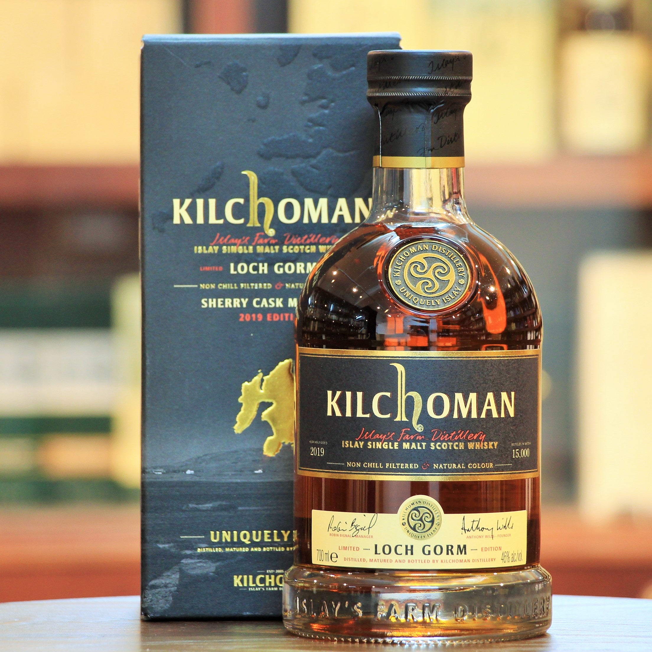 Islay Kilchoman Awardwinning Sherry Cask Whisky LochGorm is a rich and full bodied whisky. Matured entirely in Oloroso Sherry Casks, this is a great combination of Islay Peat and Sherry Whisky without being too sweet and a smokiness at the back.