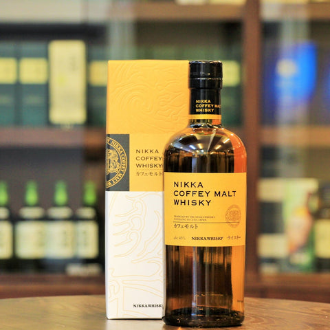 Nikka Coffey Malt Whisky, Coffey (nothing to do with Coffee) refers to Stills that are used in continuous distillation usually for grain whisky. This is a malt whisky produced using the same Coffey Stills producing very well balanced flavours including spices, citrus fruits and candied cake.