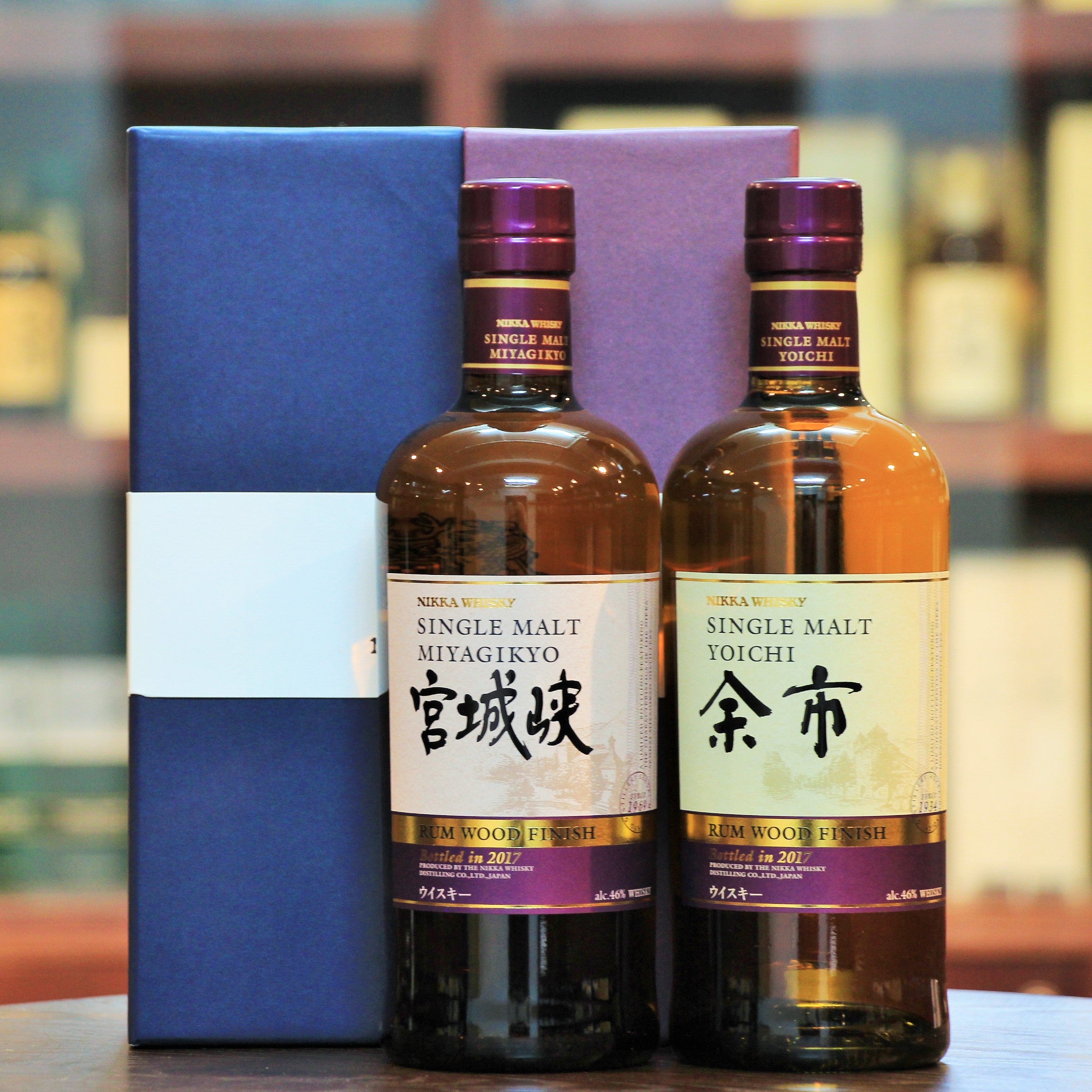 Yoichi and Miyagikyo Japanese Single Malt Whisky Rum Wood Finish Set Mizunara The Shop HK