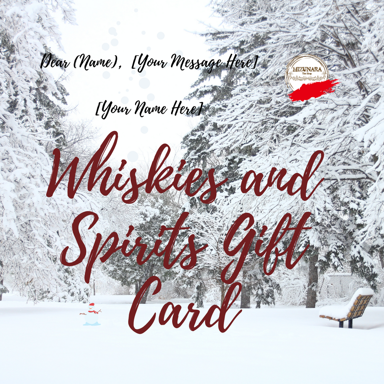 Gift a special Whisky & Spirits Gift Card to your near and dear one for this Chirstmas